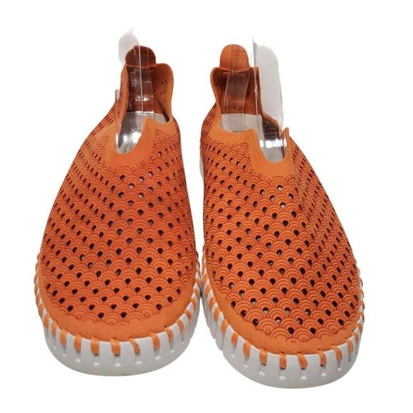 Ilse Jacobsen Loafer Tulip Shoe Women EUR 38 US 7-7.5 Perforated Orange Slip On - Picture 6 of 14
